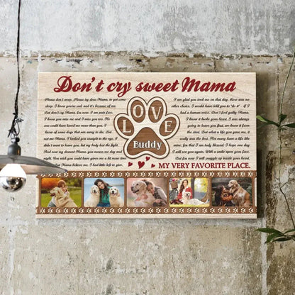 Dog Memorial Canvas – Personalized Gift for Mom Who Lost a Pet - PersonalizedFury