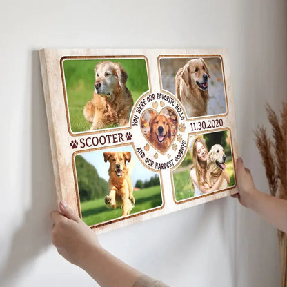 Hardest Goodbye, Forever in Our Hearts – Dog Memorial Canvas - PersonalizedFury
