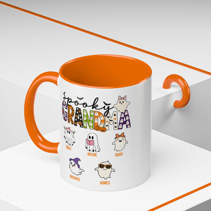 Spooky Grandma Accent Mug – Personalized Halloween Gift with Grandkids’ Names - PersonalizedFury