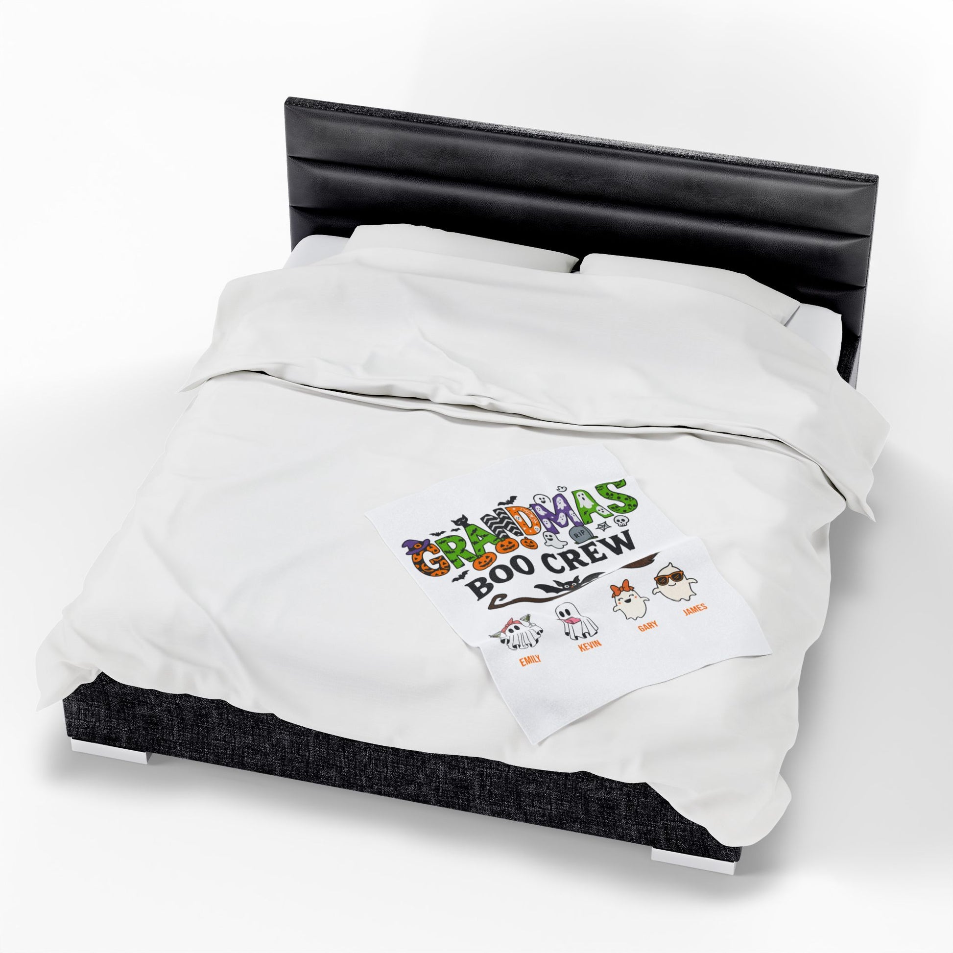 Grandma’s Boo Crew Blanket – Personalized Halloween Gift with Grandkids’ Names - PersonalizedFury