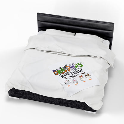Grandma’s Boo Crew Blanket – Personalized Halloween Gift with Grandkids’ Names - PersonalizedFury