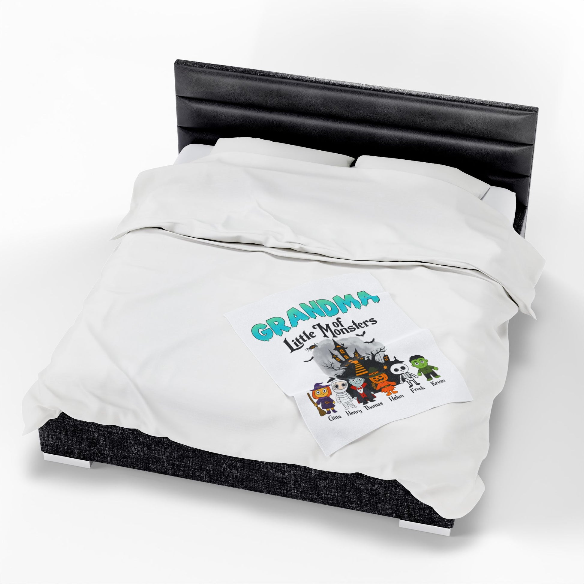 Personalized Grandma of Little Monsters with Grandkids names Blanket - PersonalizedFury