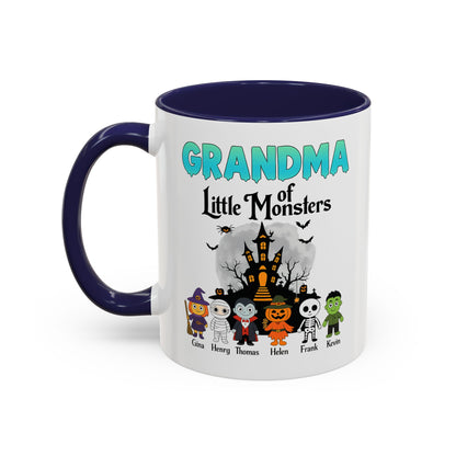 Personalized Grandma of Little Monsters Accent Coffee Mug - PersonalizedFury
