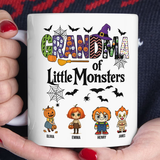 Halloween Gift- Personalized Grandma of Little Monsters Coffee Mug - PersonalizedFury