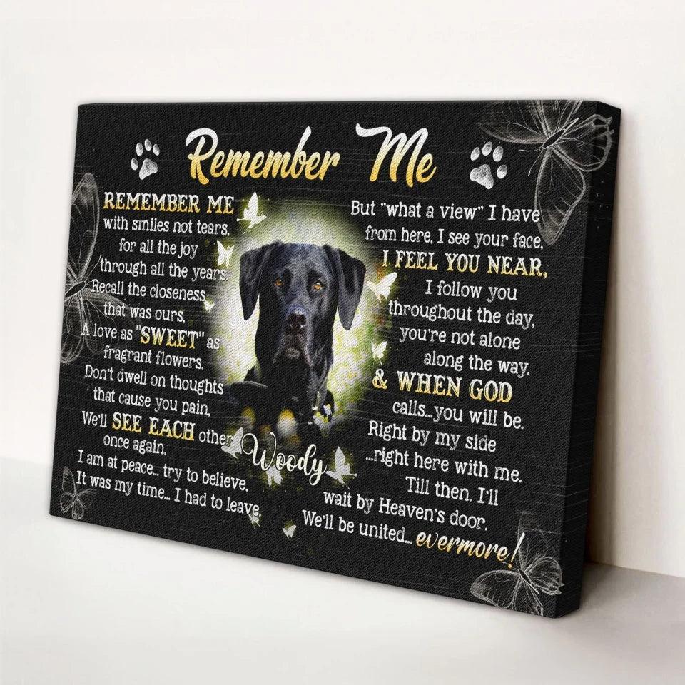 Pet Loss Gift – Custom Canvas with “Remember Me” Poem - PersonalizedFury