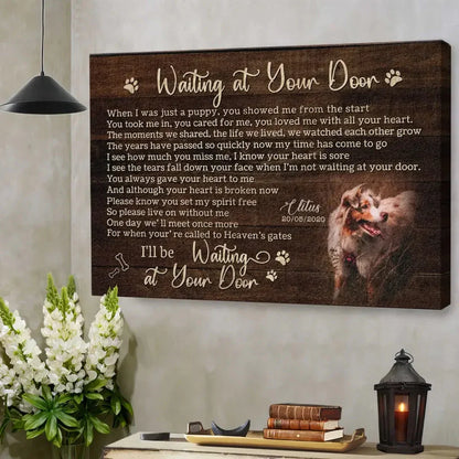 I’ll Be Waiting – Custom Pet Loss Canvas With Photo & Poem - PersonalizedFury