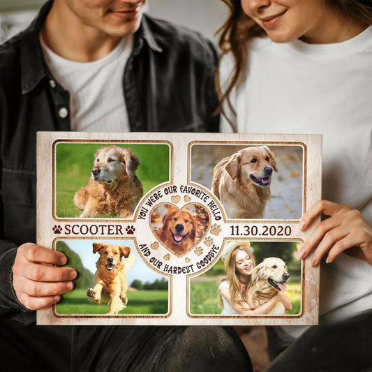 Hardest Goodbye, Forever in Our Hearts – Dog Memorial Canvas