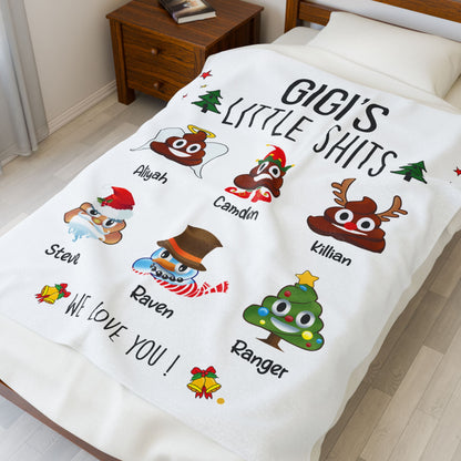 Personalized Gift For Gigi - Christmas Blanket with Grandkids names - PersonalizedFury