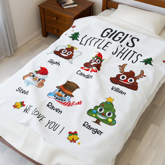 Personalized Gift For Gigi - Christmas Blanket with Grandkids names - PersonalizedFury