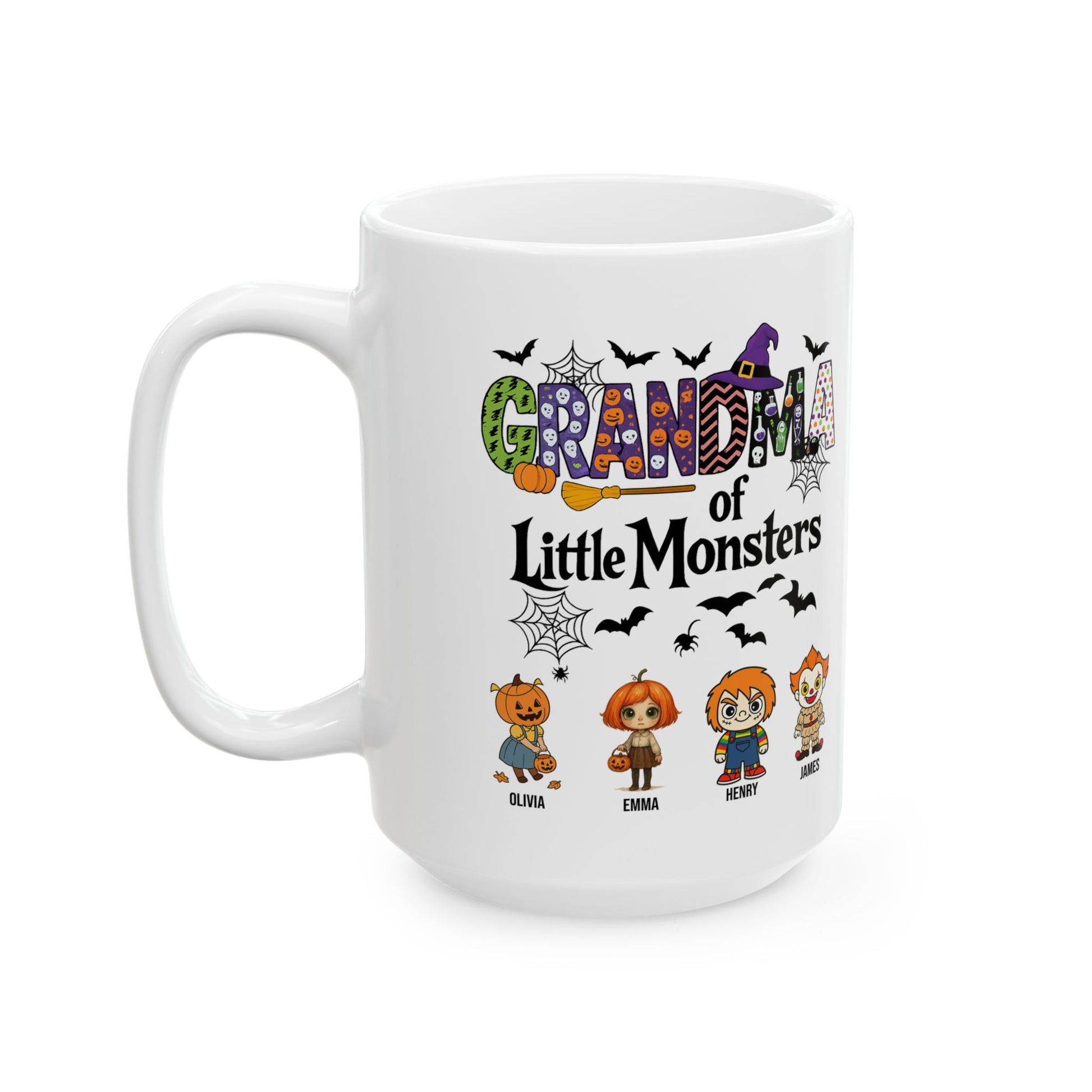 Halloween Gift- Personalized Grandma of Little Monsters Coffee Mug - PersonalizedFury