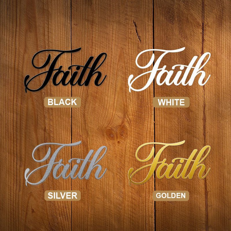 Faith Word Metal Wall Art Decor for Dining Room Kitchen Door Decorations