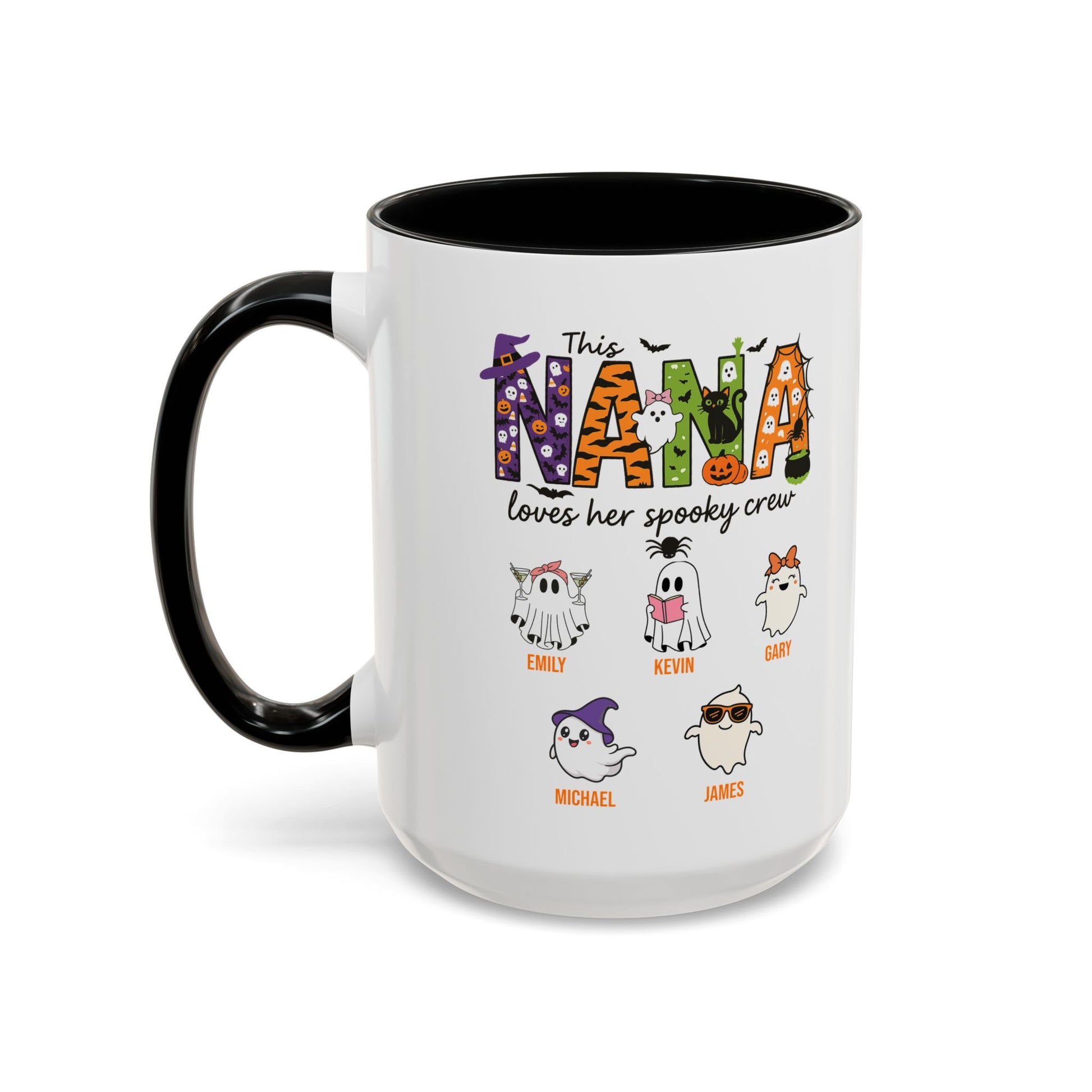 Nana Loves Her Spooky Crew Accent Mug – Personalized Halloween Gift - PersonalizedFury