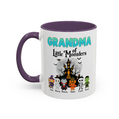 Personalized Grandma of Little Monsters Accent Coffee Mug - PersonalizedFury