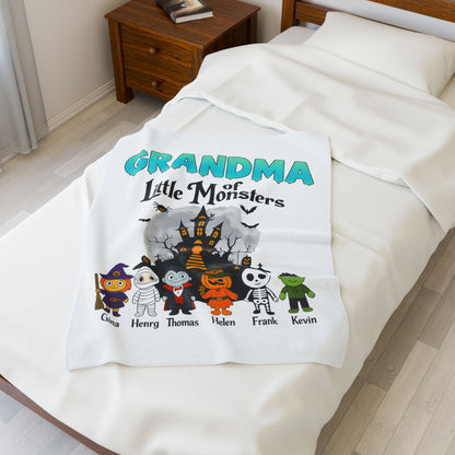 Personalized Grandma of Little Monsters with Grandkids names Blanket - PersonalizedFury