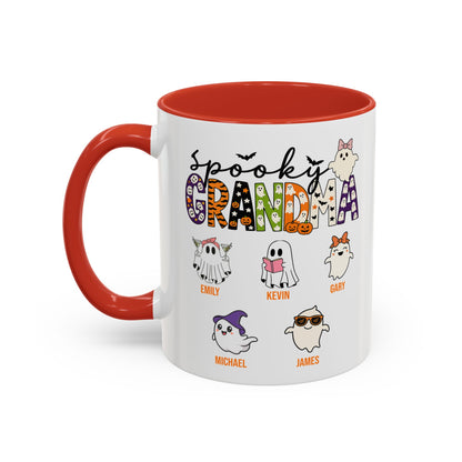 Spooky Grandma Accent Mug – Personalized Halloween Gift with Grandkids’ Names - PersonalizedFury
