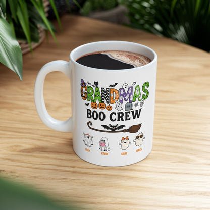 Grandma’s Boo Crew Coffee Mug – Personalized Halloween Gift with Names - PersonalizedFury