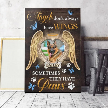 Custom Dog Memorial Gift– Angels Don’t Always Have Wings Canvas - PersonalizedFury