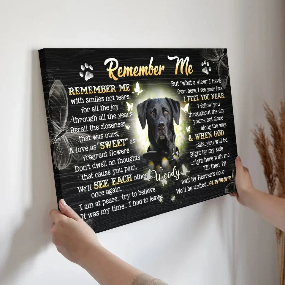 Pet Loss Gift – Custom Canvas with “Remember Me” Poem - PersonalizedFury