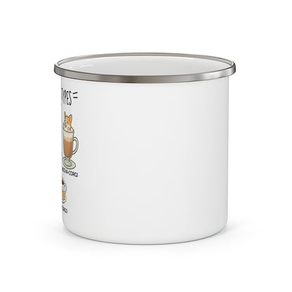 Enamel Camping Mug - Corgi Gift For Corgi and Camping Lovers