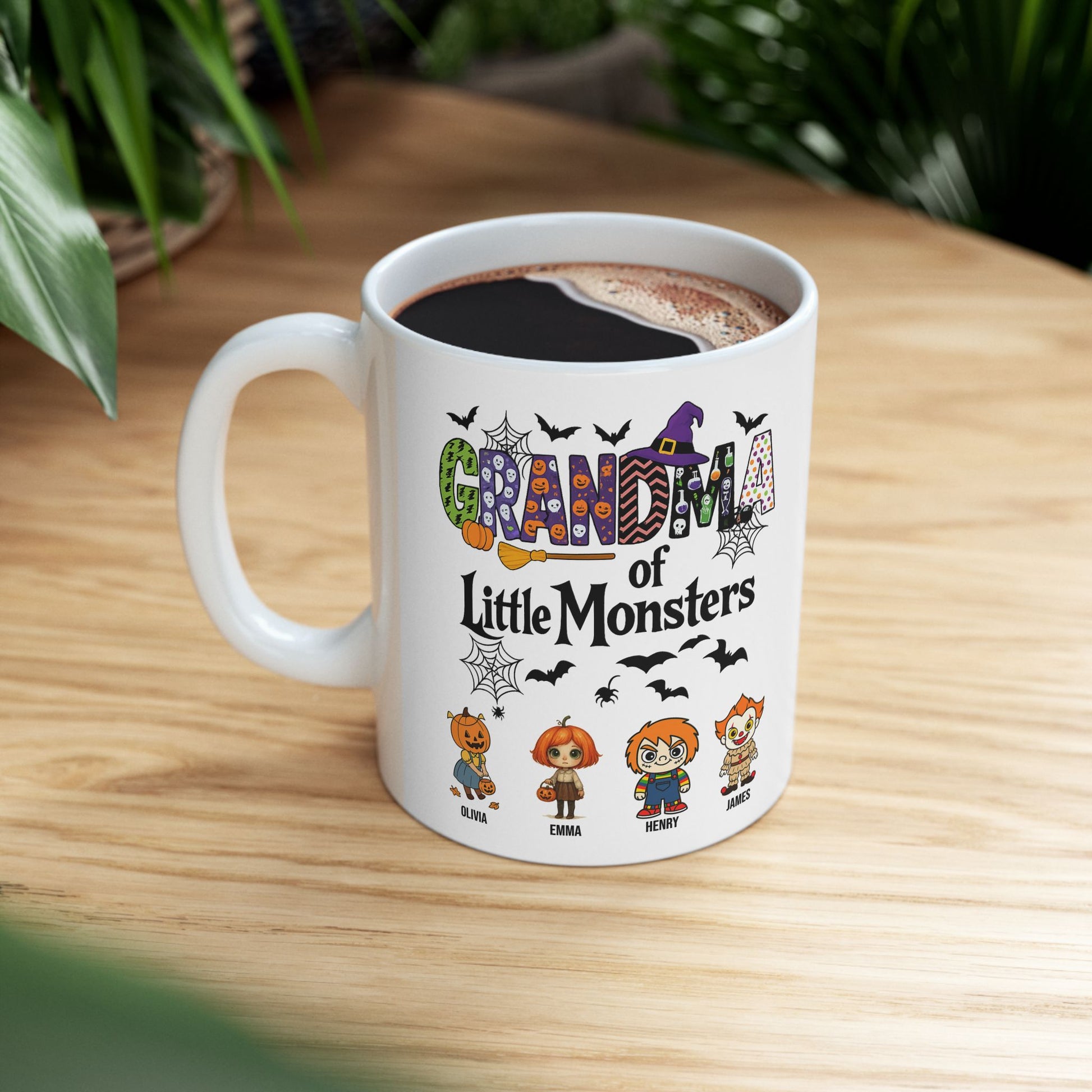 Halloween Gift- Personalized Grandma of Little Monsters Coffee Mug - PersonalizedFury