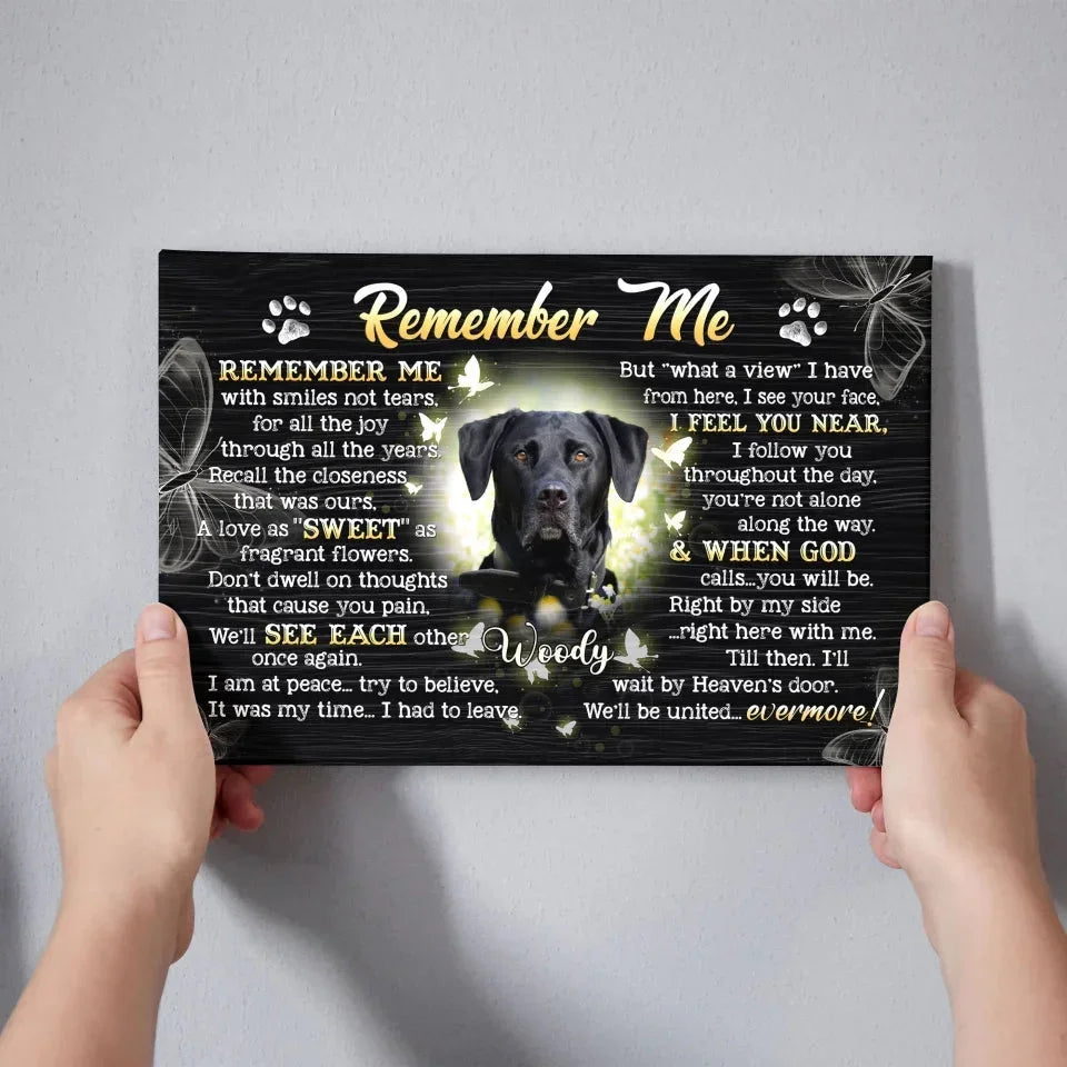 Pet Loss Gift – Custom Canvas with “Remember Me” Poem - PersonalizedFury