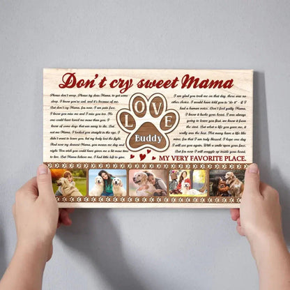 Dog Memorial Canvas – Personalized Gift for Mom Who Lost a Pet - PersonalizedFury
