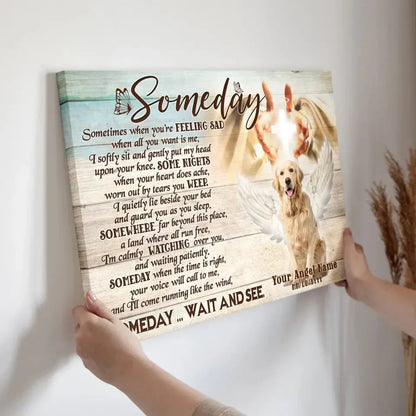 Someday Poem – Custom Dog Memorial Canvas with Angel Wings - PersonalizedFury