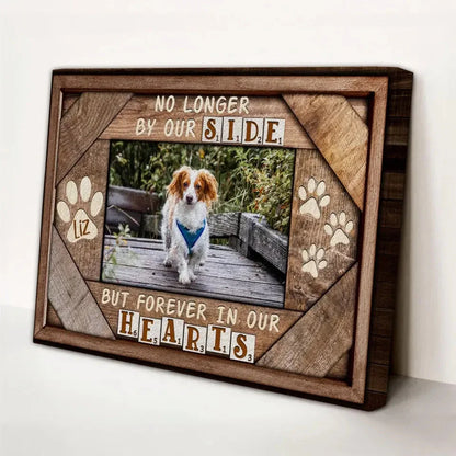 No Longer By Our Side – Custom Pet Memorial Photo Canvas - PersonalizedFury
