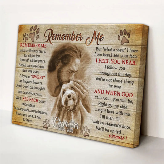 Pet Memorial Canvas – Remember Me Poem | Dog Loss Gift