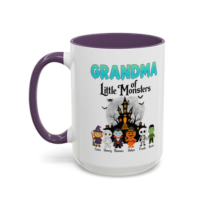 Personalized Grandma of Little Monsters Accent Coffee Mug - PersonalizedFury