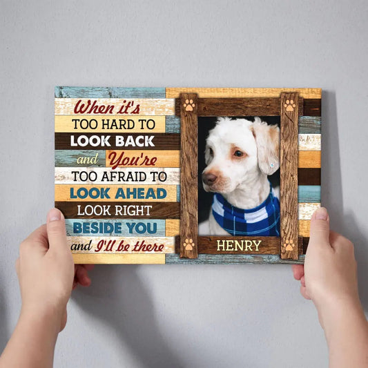 “I’ll Be There” Custom Pet Memorial Canvas – Framed Dog Loss Gift