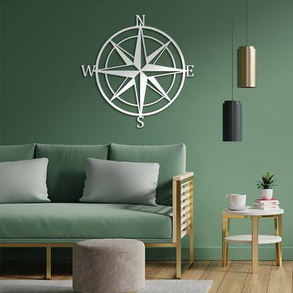 Compass Metal Wall Art for Travel Enthusiast Gift