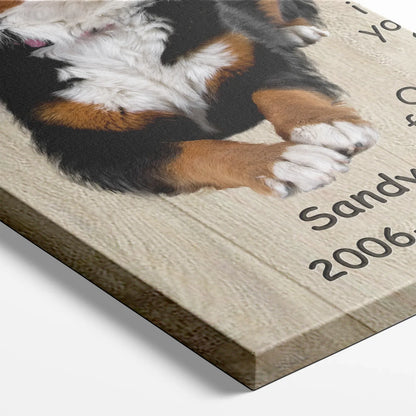 Custom Dog Memorial Canvas – "Waiting at the Door" Poem Gift