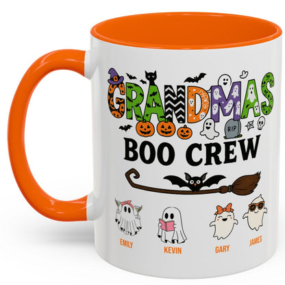Grandma’s Boo Crew Accent Mug – Personalized Halloween Gift with Names - PersonalizedFury