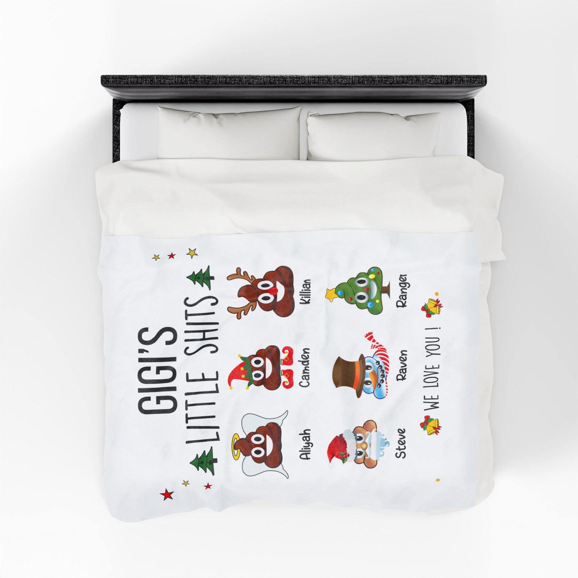 Personalized Gift For Gigi - Christmas Blanket with Grandkids names - PersonalizedFury