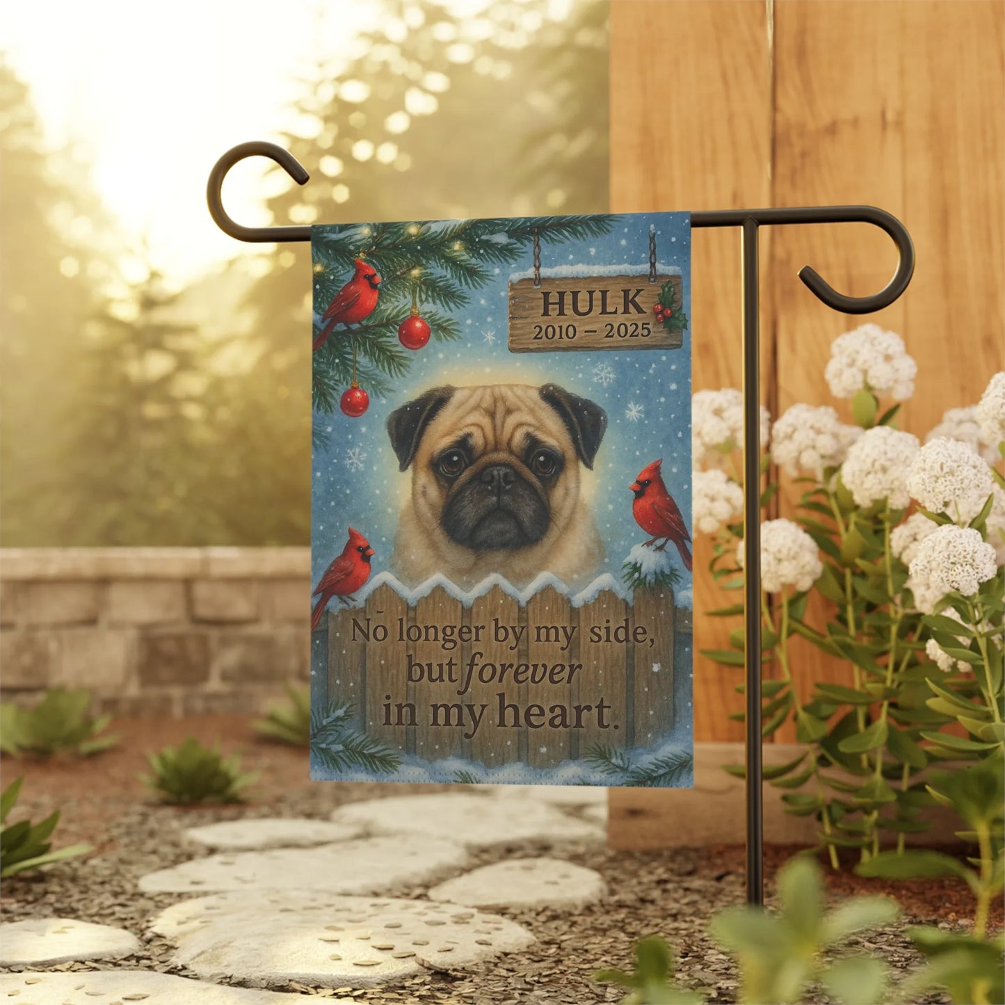 Personalized Dog Memorial Christmas Gift Flag