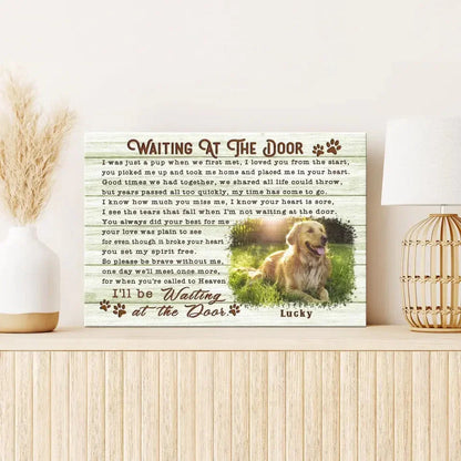 Waiting at the Door – Golden Retriever Pet Memorial Canvas - PersonalizedFury