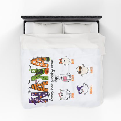 Nana Loves Her Spooky Crew Blanket – Personalized Halloween Gift - PersonalizedFury