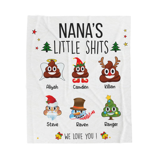 Christmas Gift For Nana - Custom Grandma with Grandkids Names Blanket - PersonalizedFury