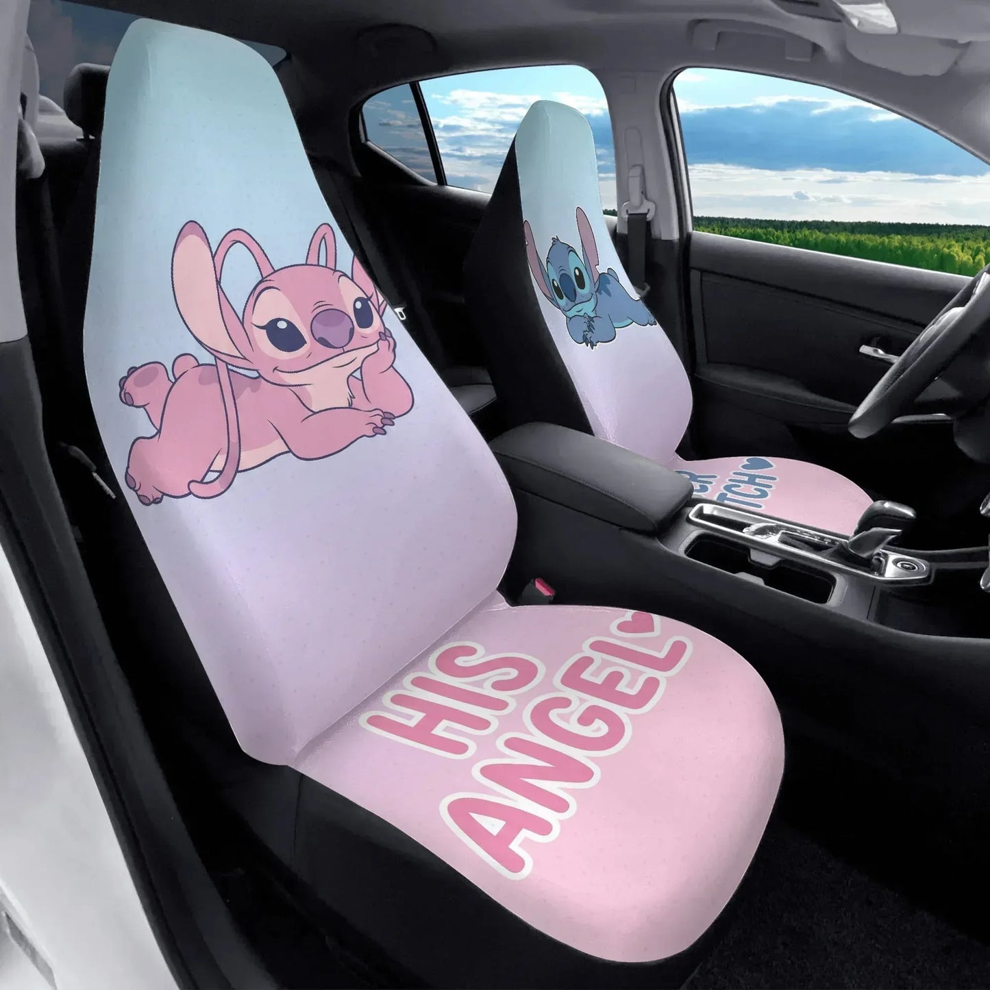 Lilo & Stitch Love Couple Car Seat Covers - PersonalizedFury