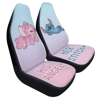 Cute Lilo & Stitch Love Couple Car Seat Covers – Car Accessories for Couples - PersonalizedFury