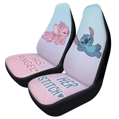 Cute Lilo & Stitch Love Couple Car Seat Covers – Car Accessories for Couples - PersonalizedFury