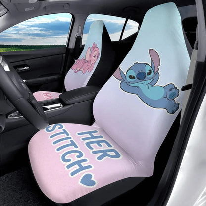 Cute Lilo & Stitch Love Couple Car Seat Covers – Car Accessories for Couples - PersonalizedFury