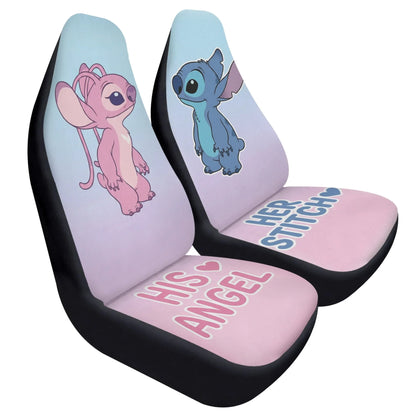 Lilo & Stitch Couple Car Seat Covers – Valentine Car Accessories for Couples - PersonalizedFury