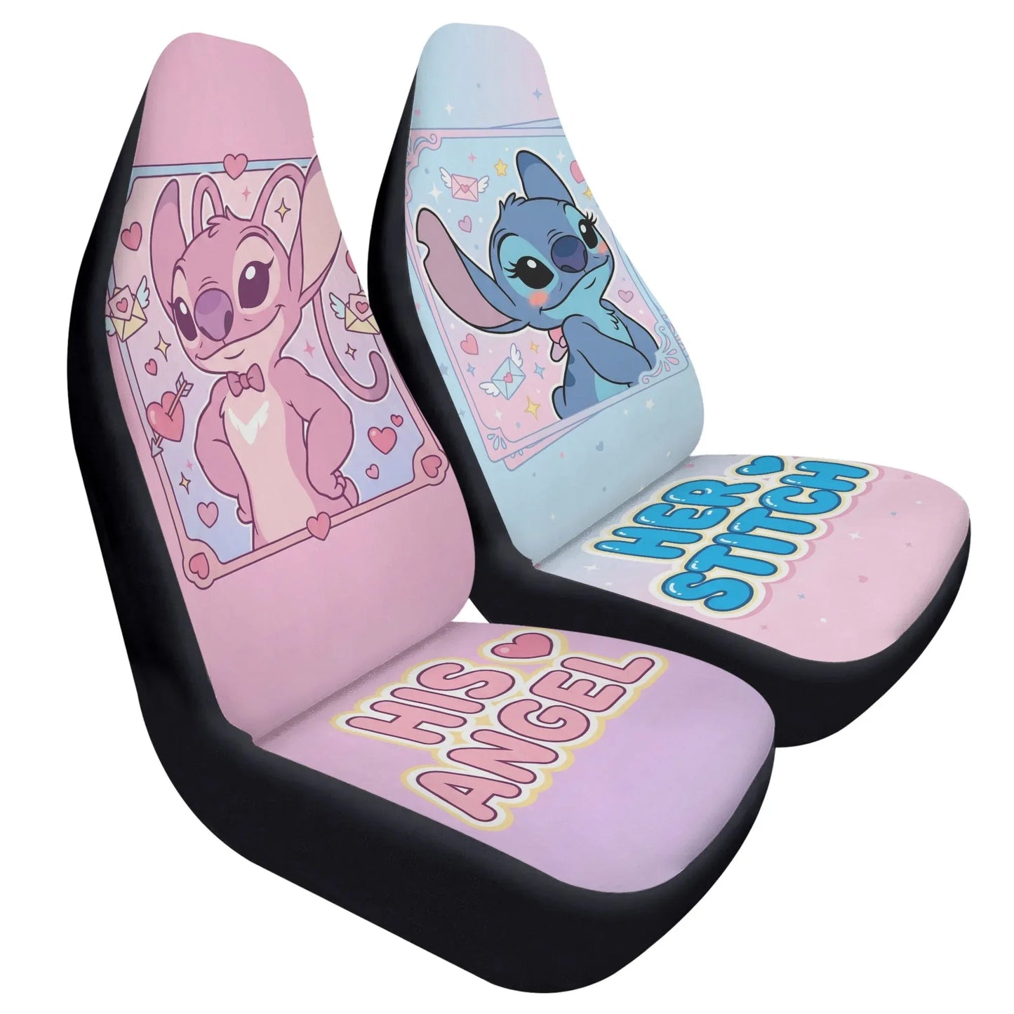 Lilo & Stitch Love Couple Car Seat Covers – Cute Car Accessories - PersonalizedFury