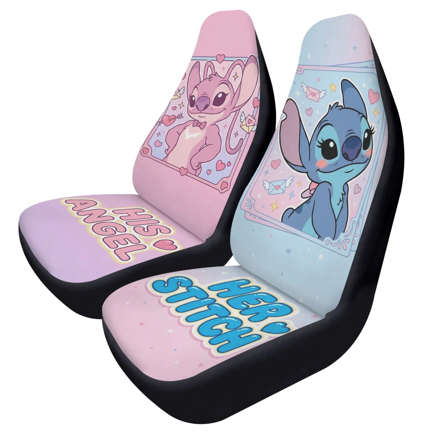Lilo & Stitch Love Couple Car Seat Covers – Cute Car Accessories - PersonalizedFury