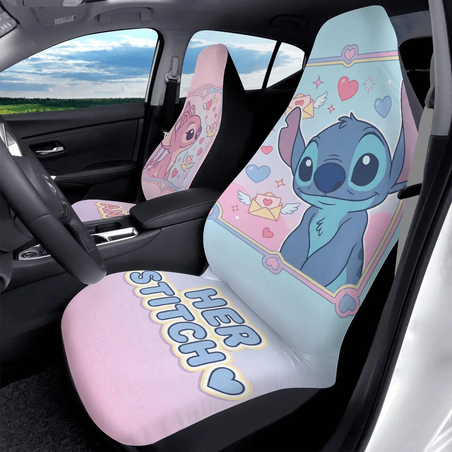Lilo & Stitch Couple Car Seat Covers – Sweet Valentine Gift Idea - PersonalizedFury