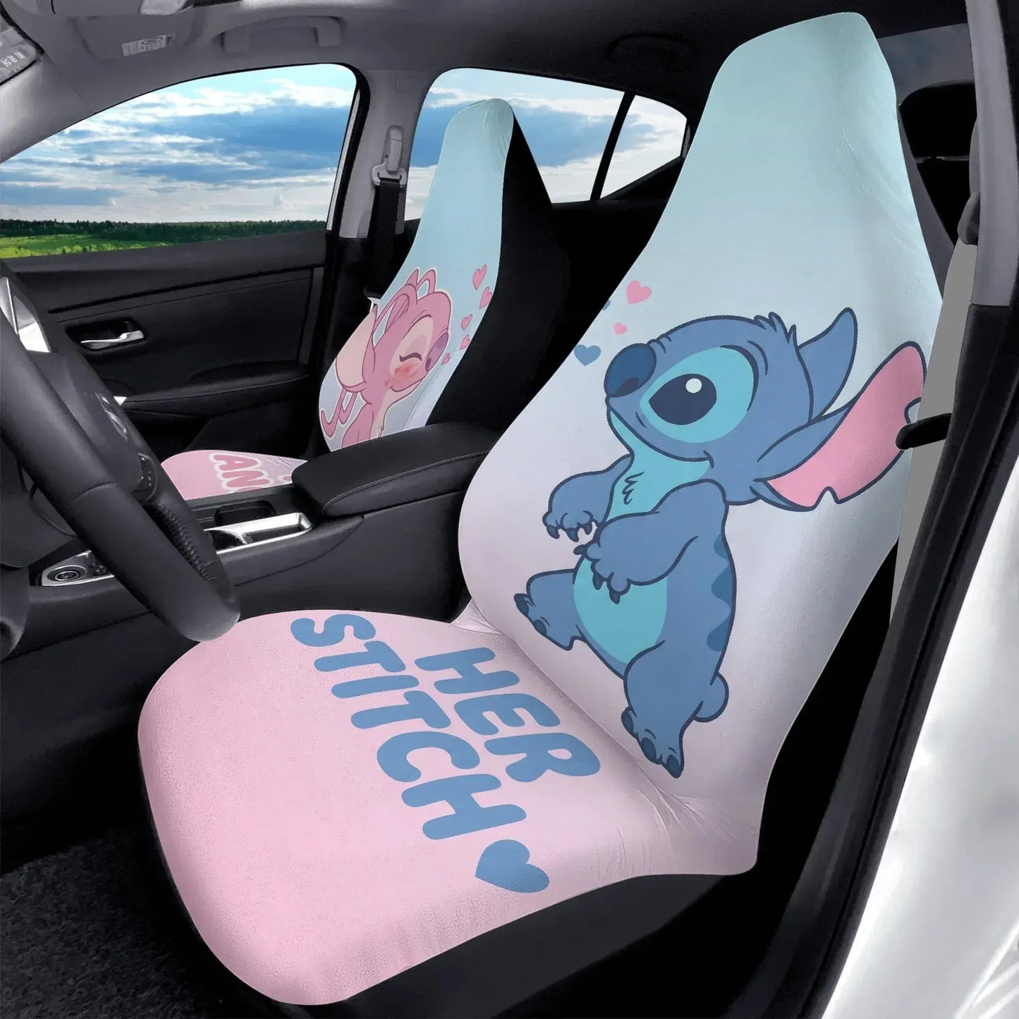 Lilo & Stitch Couple Car Seat Covers – Anniversary Gift for Couples - PersonalizedFury