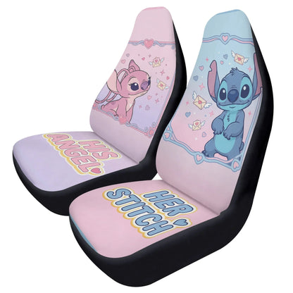 Lilo & Stitch Love Couple Car Seat Covers for Car Interior Decor - PersonalizedFury