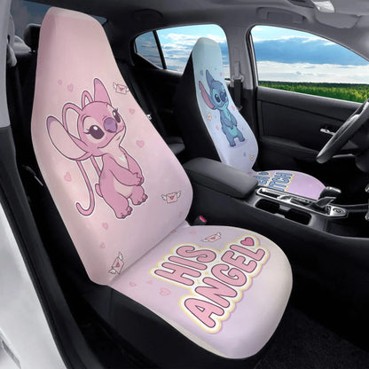 Lilo & Stitch Love Couple Car Seat Covers – Cartoon Car Decor - PersonalizedFury